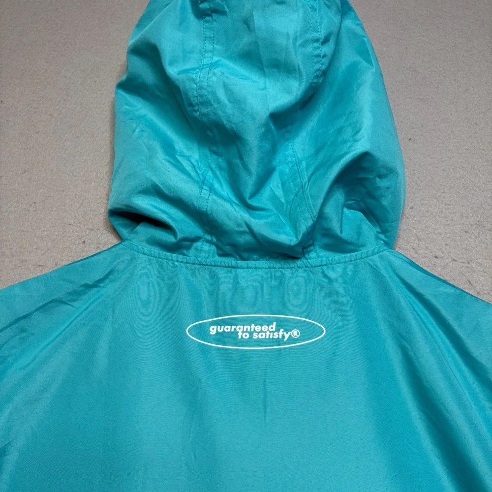 Dutch Bros Windbreaker Mens Medium Teal Purple Colorblock Quarter Zip Anorak